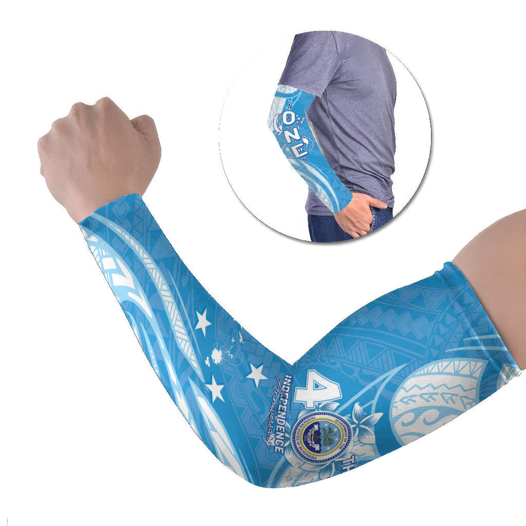 FSM Micronesia Arm Sleeves 40th Independence Anniversary LT05 Set of 2 Blue - Polynesian Pride