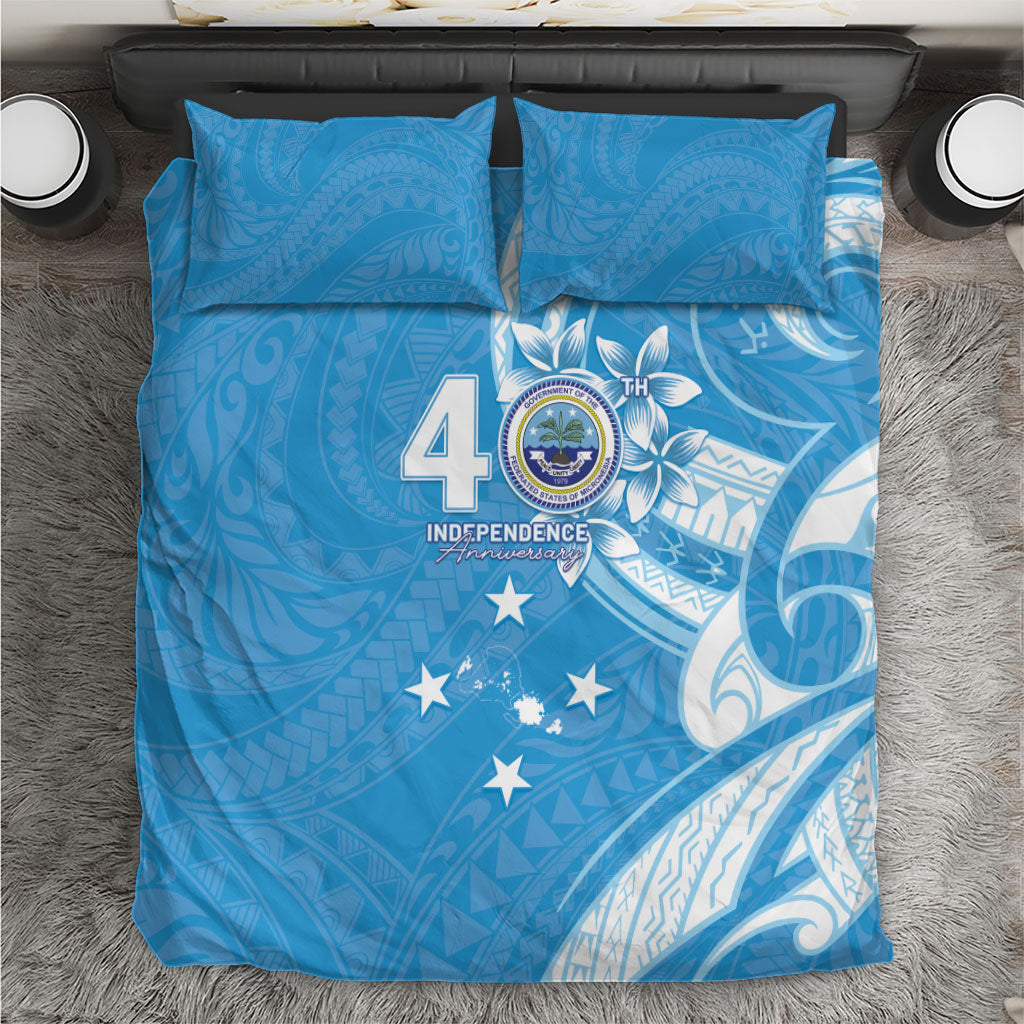 FSM Micronesia Bedding Set 40th Independence Anniversary LT05 Blue - Polynesian Pride