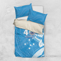 FSM Micronesia Bedding Set 40th Independence Anniversary LT05 US Twin 172cm x 218cm Blue - Polynesian Pride