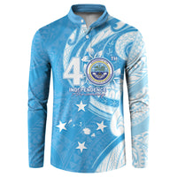FSM Micronesia Button Sweatshirt 40th Independence Anniversary LT05 Blue - Polynesian Pride