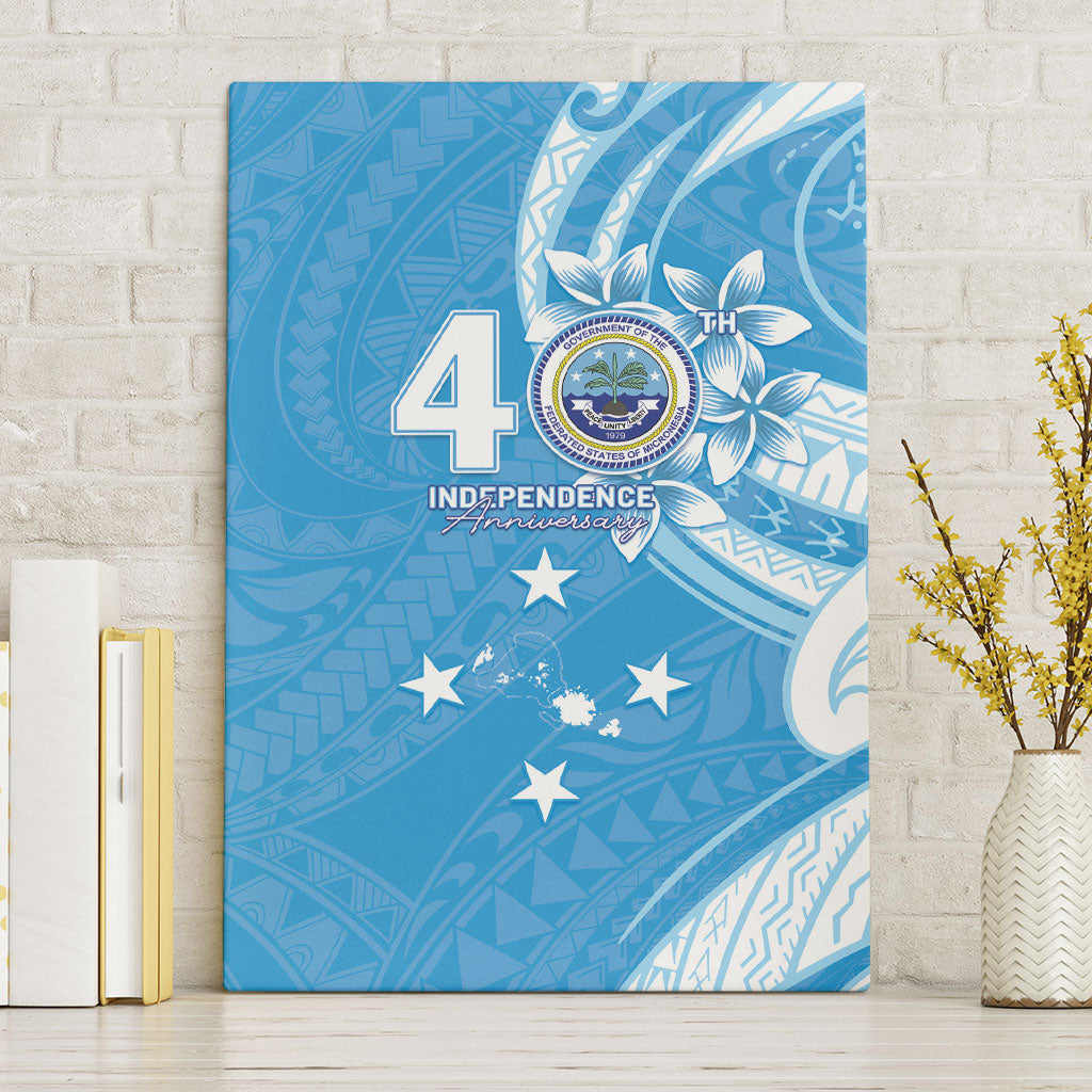 FSM Micronesia Canvas Wall Art 40th Independence Anniversary LT05 Without Frame Blue - Polynesian Pride