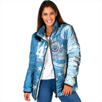 FSM Micronesia Padded Jacket 40th Independence Anniversary LT05 Women Blue - Polynesian Pride