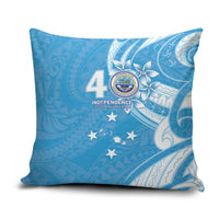 FSM Micronesia Pillow Cover 40th Independence Anniversary LT05 Blue - Polynesian Pride