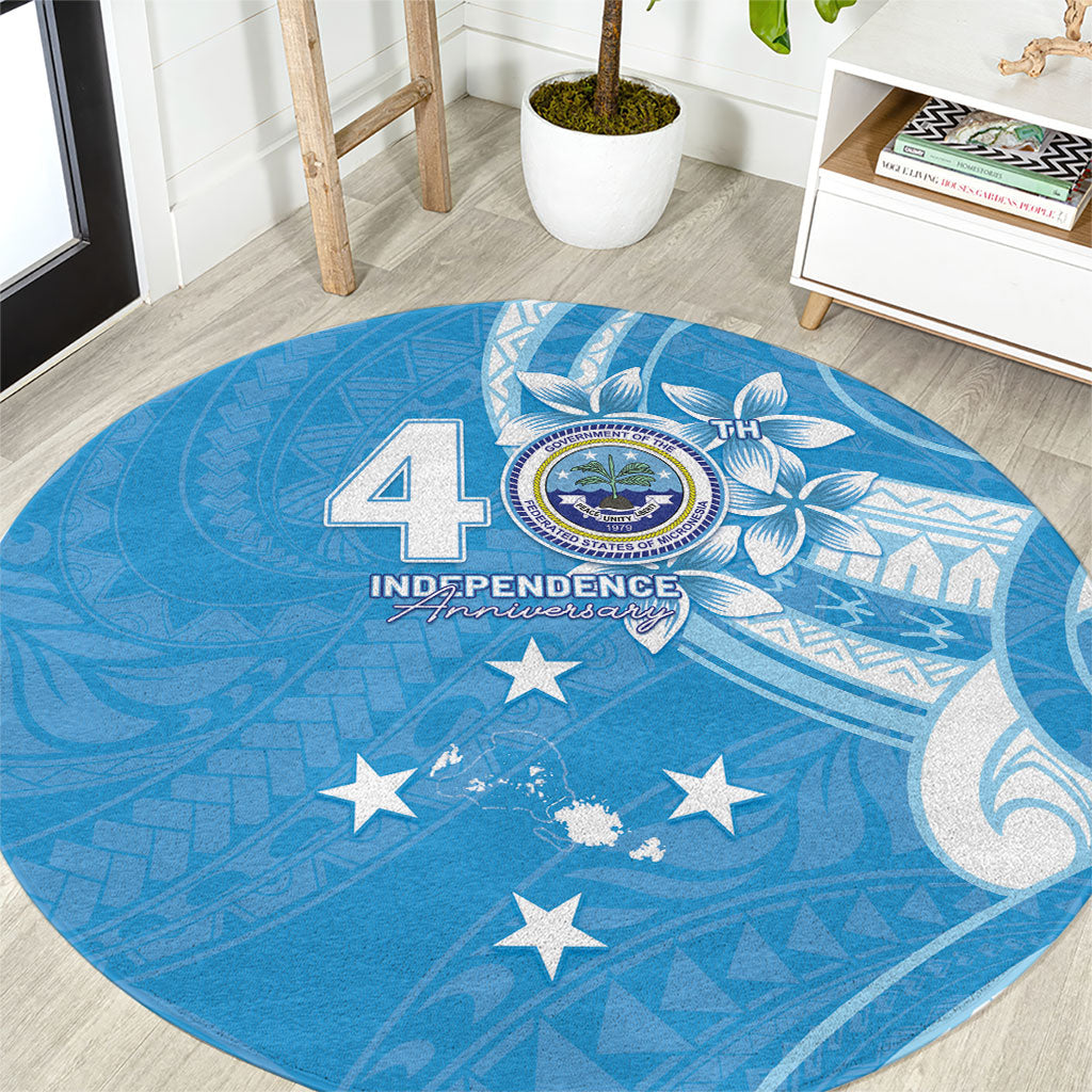 FSM Micronesia Round Carpet 40th Independence Anniversary LT05 Blue - Polynesian Pride