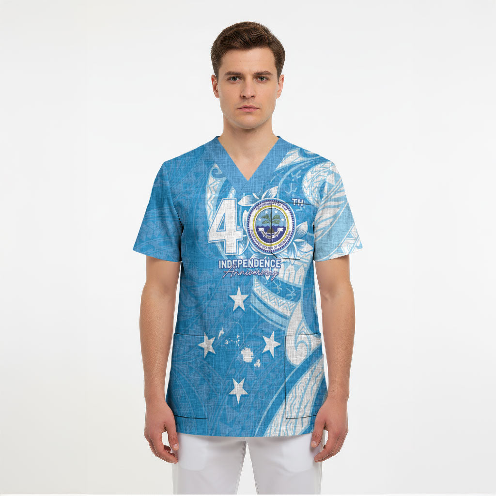 FSM Micronesia Scrub Top 40th Independence Anniversary LT05 - Polynesian Pride