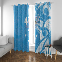FSM Micronesia Window Curtain 40th Independence Anniversary LT05 With Grommets Blue - Polynesian Pride