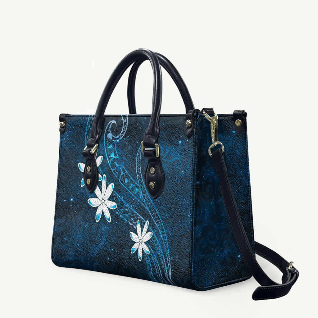 Tahiti Matarii Leather Bag Tahitian Spring Blue Galaxy LT05 Blue - Polynesian Pride