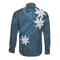 Tahiti Matarii Long Sleeve Button Shirt Tahitian Spring Blue Galaxy LT05 - Polynesian Pride