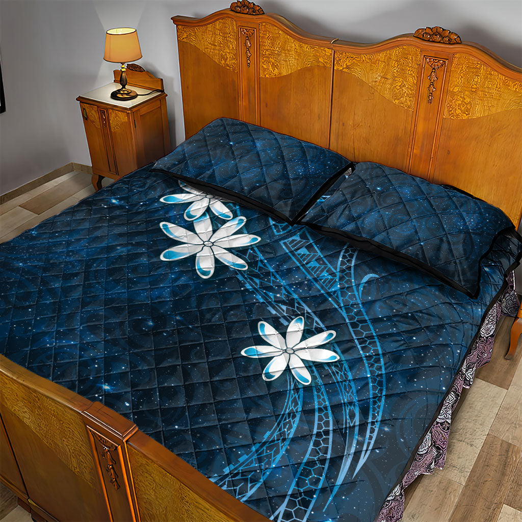 Tahiti Matarii Quilt Bed Set Tahitian Spring Blue Galaxy LT05 - Polynesian Pride