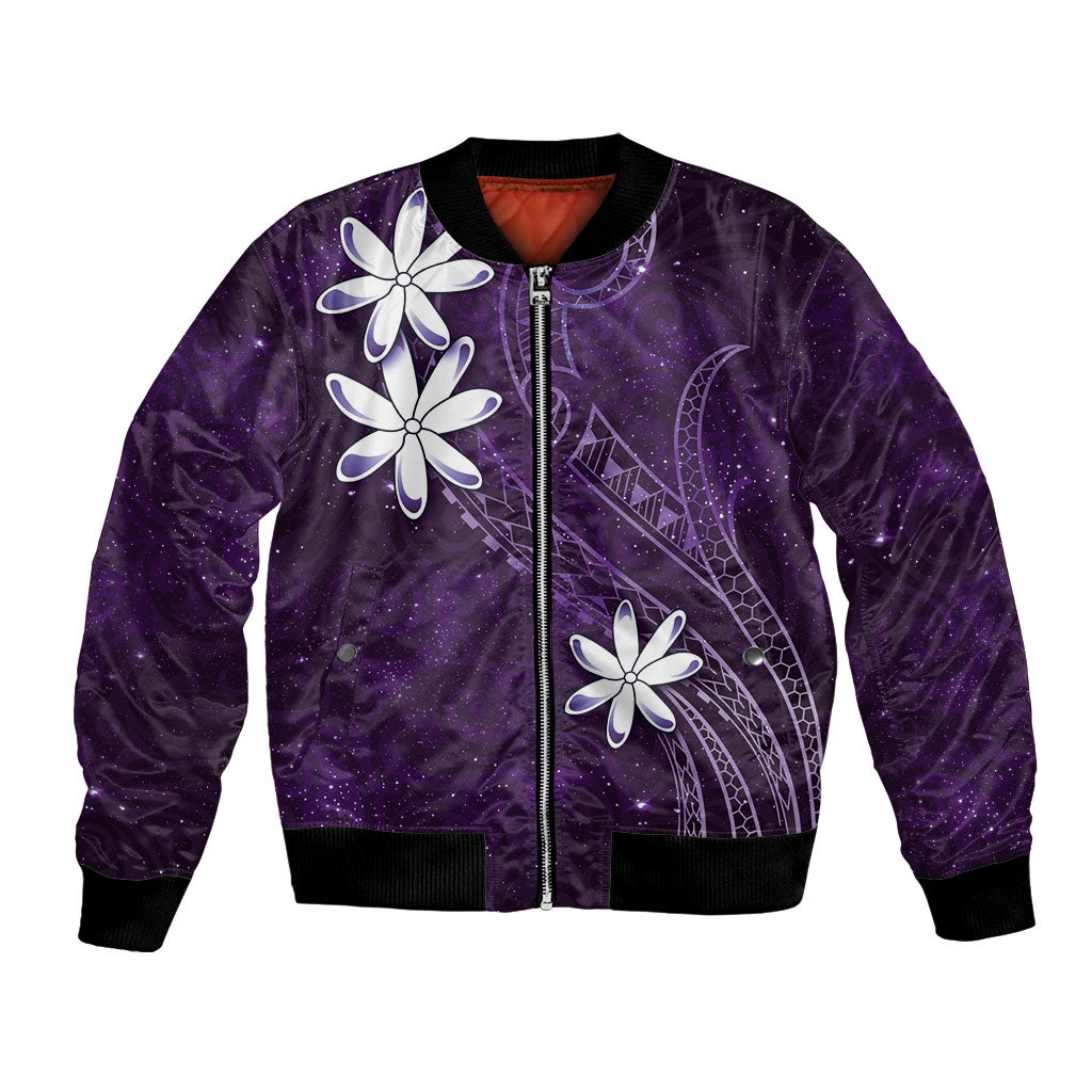Tahiti Matarii Bomber Jacket Tahitian Spring Purple Galaxy LT05 Unisex Purple - Polynesian Pride