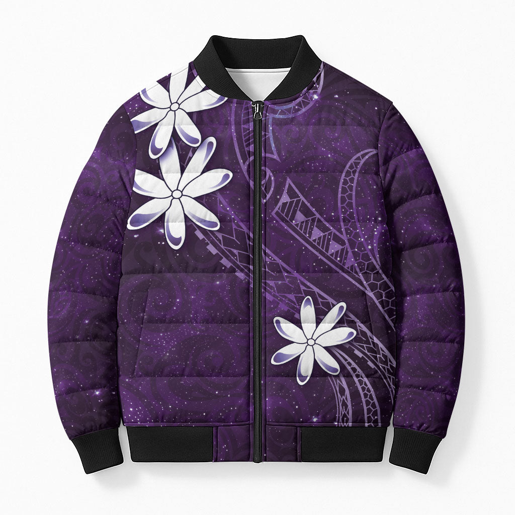 Tahiti Matarii Bomber Puffer Jacket Tahitian Spring Purple Galaxy LT05 Unisex Purple - Polynesian Pride
