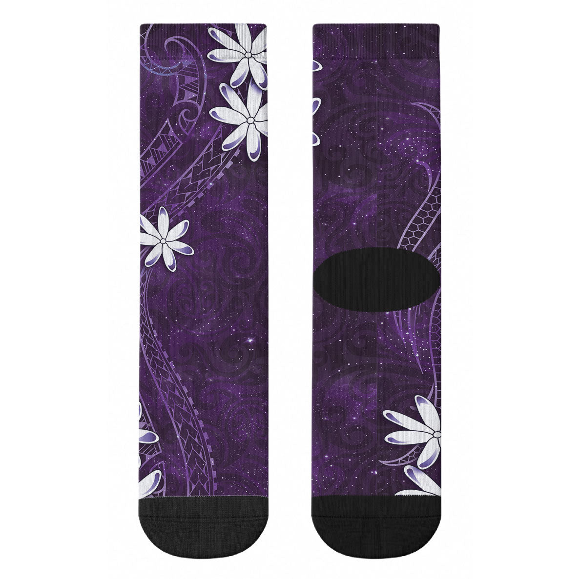 Tahiti Matarii Crew Socks Tahitian Spring Purple Galaxy LT05 - Polynesian Pride