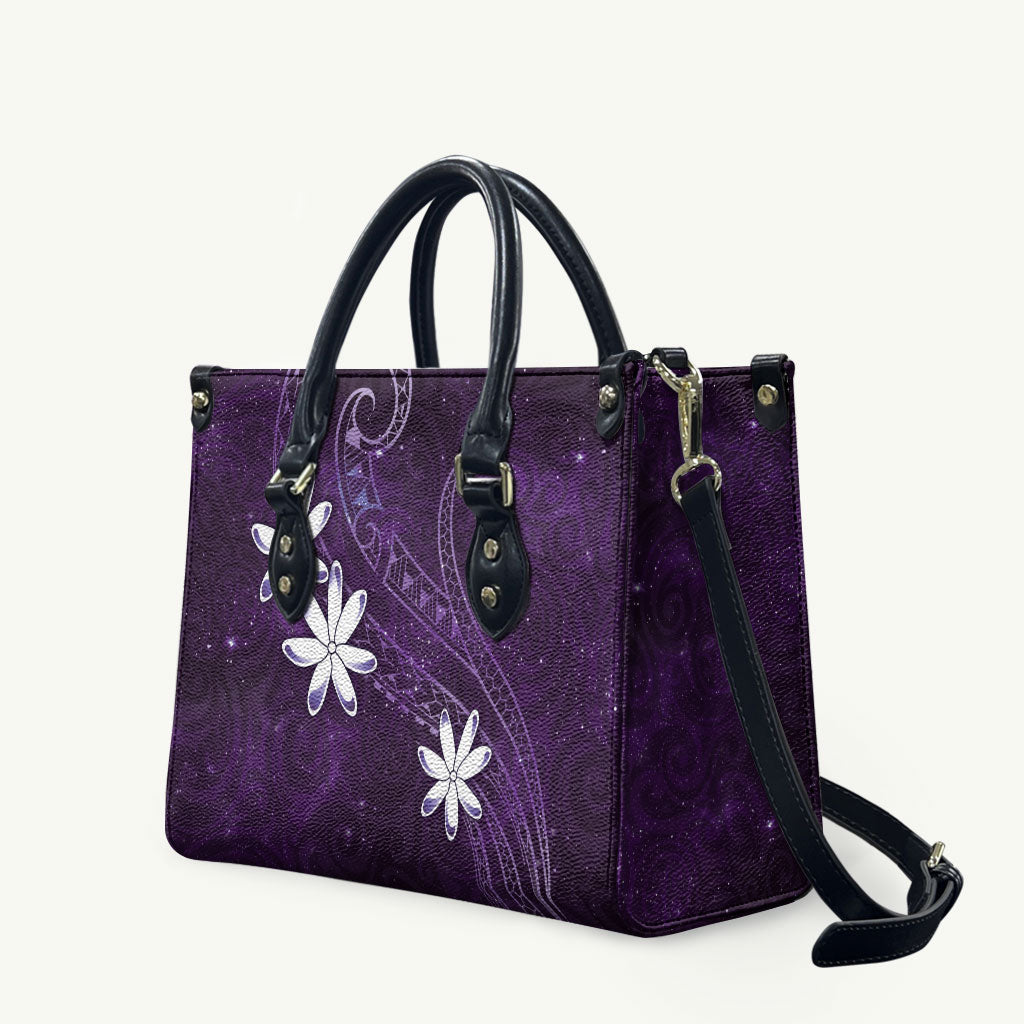 Tahiti Matarii Leather Bag Tahitian Spring Purple Galaxy LT05 Purple - Polynesian Pride