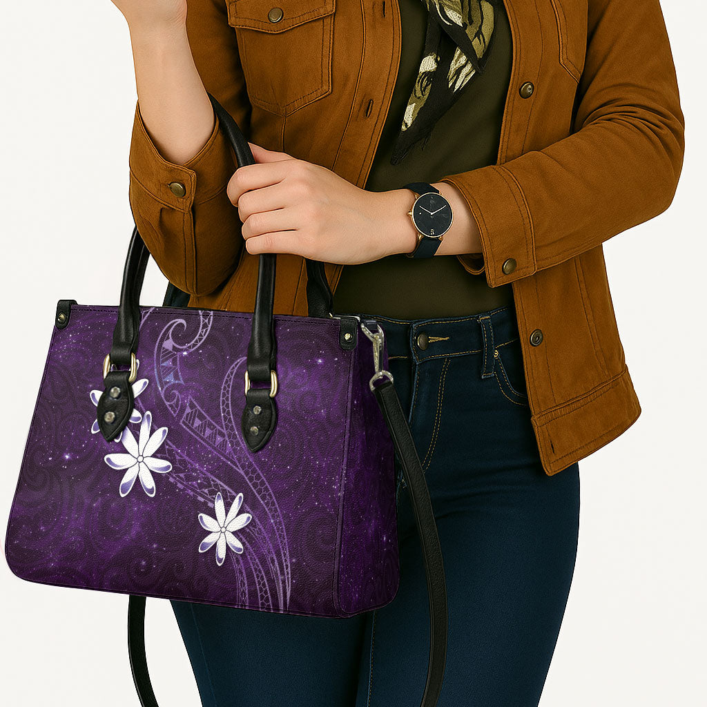 Tahiti Matarii Leather Bag Tahitian Spring Purple Galaxy LT05 - Polynesian Pride