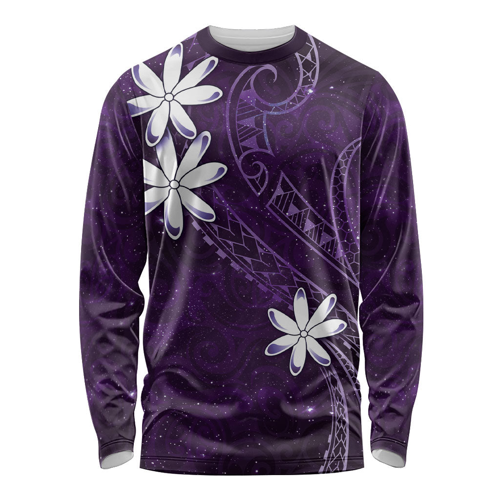Tahiti Matarii Long Sleeve Shirt Tahitian Spring Purple Galaxy LT05 Unisex Purple - Polynesian Pride