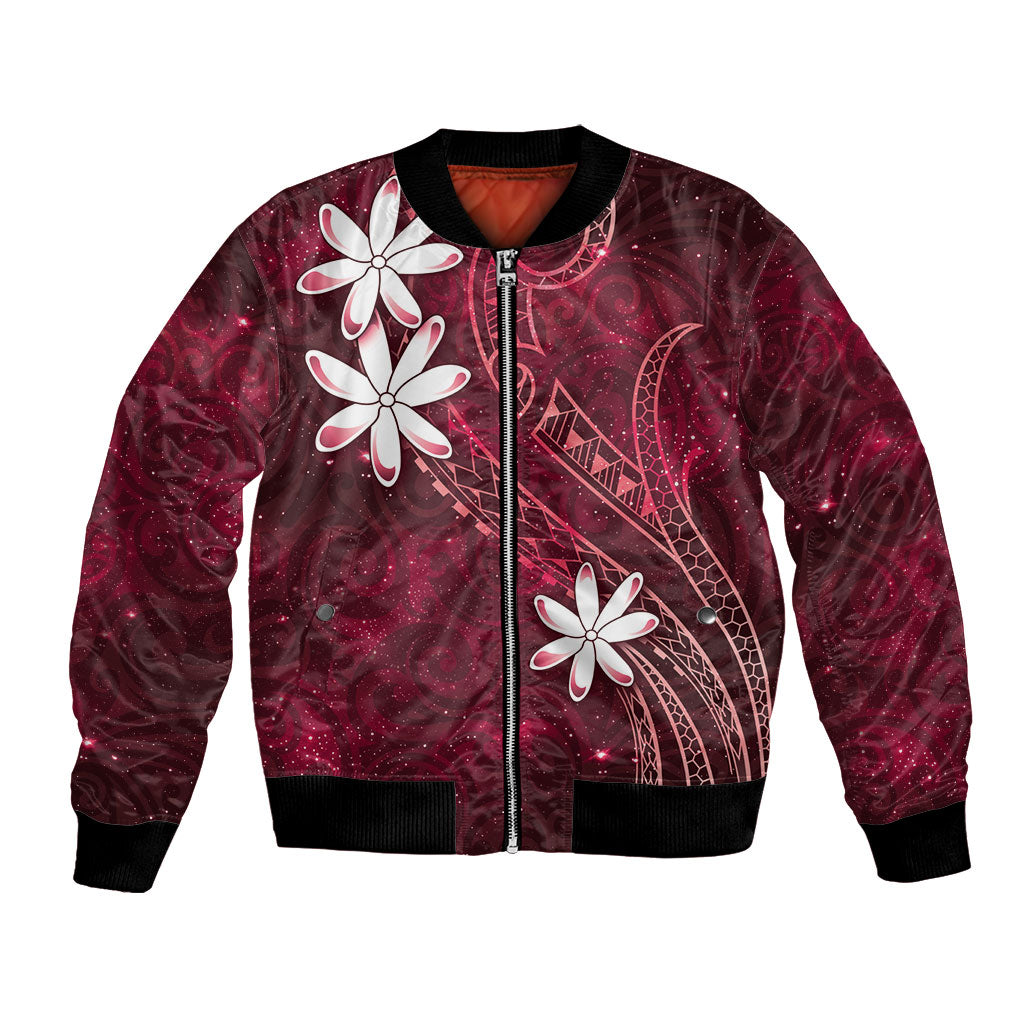 Tahiti Matarii Bomber Jacket Tahitian Spring Red Galaxy LT05 Unisex Red - Polynesian Pride