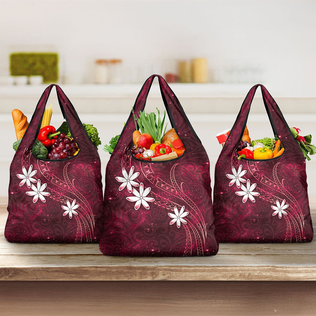 Tahiti Matarii Grocery Bag Tahitian Spring Red Galaxy LT05 3-pack One Size Red - Polynesian Pride