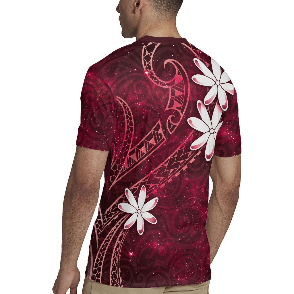 Tahiti Matarii Rugby Jersey Tahitian Spring Red Galaxy LT05 - Polynesian Pride