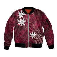 Tahiti Matarii Sleeve Zip Bomber Jacket Tahitian Spring Red Galaxy LT05 Unisex Red - Polynesian Pride