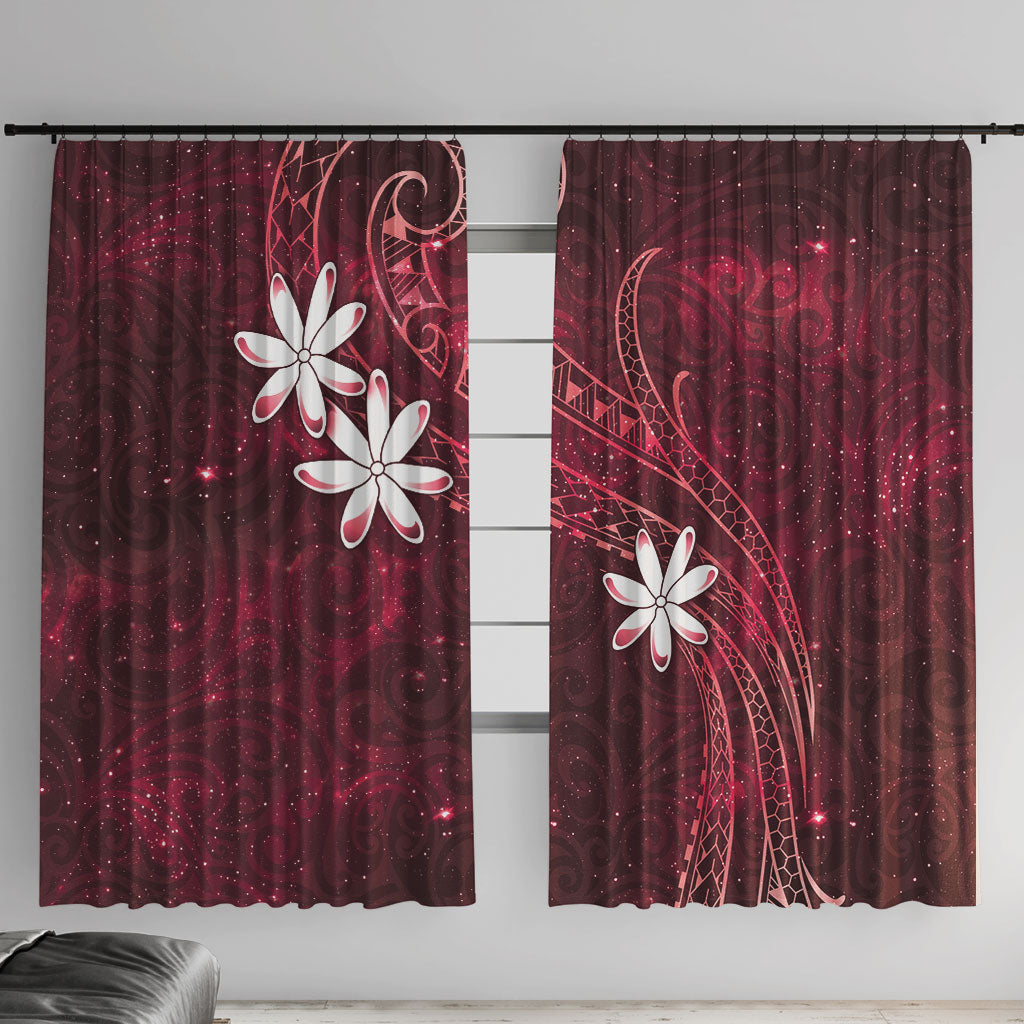 Tahiti Matarii Window Curtain Tahitian Spring Red Galaxy LT05 With Hooks Red - Polynesian Pride