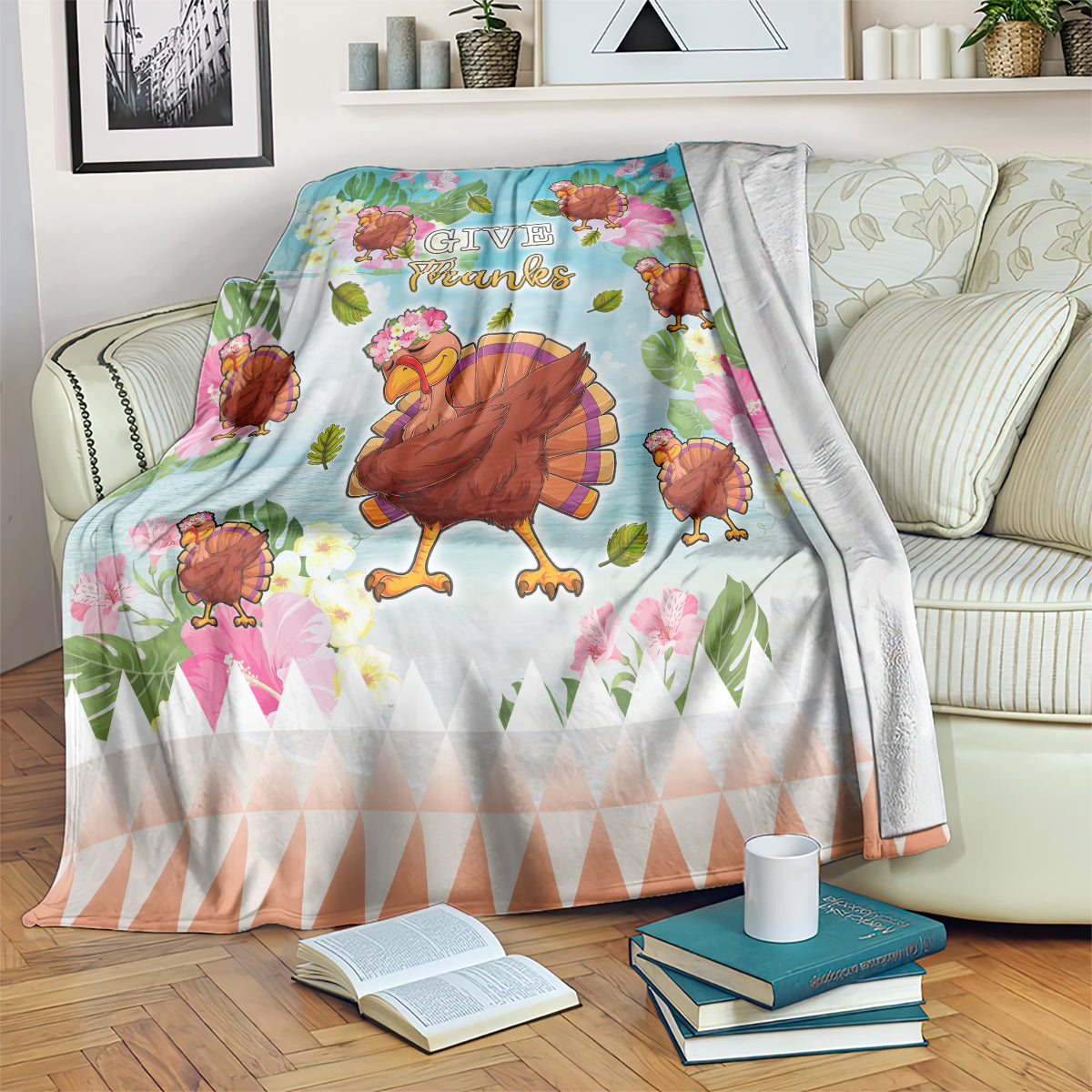 Hawaii Thanksgiving Blanket Funny Turkey Dabbing Dance LT05 - Polynesian Pride