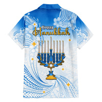 Polynesia Hanukkah Festival Family Matching Off Shoulder Long Sleeve Dress and Hawaiian Shirt With Menorah Polynesian Style LT05 - Polynesian Pride