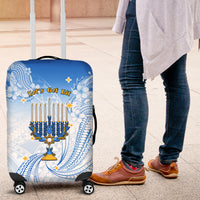 Polynesia Hanukkah Festival Luggage Cover With Menorah Polynesian Style LT05 Blue - Polynesian Pride