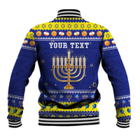 Personalised Polynesia Christmukkah Baseball Jacket Menorah With Polynesian Tribal Pattern LT05 - Polynesian Pride