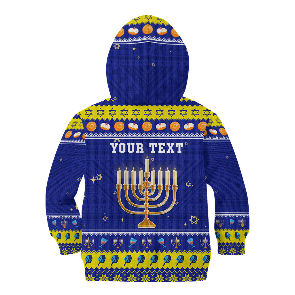 Personalised Polynesia Christmukkah Kid Hoodie Menorah With Polynesian Tribal Pattern LT05 - Polynesian Pride