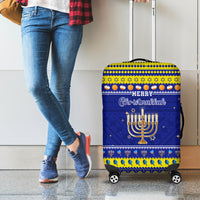 Polynesia Christmukkah Luggage Cover Menorah With Polynesian Tribal Pattern LT05 - Polynesian Pride