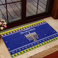 Polynesia Christmukkah Rubber Doormat Menorah With Polynesian Tribal Pattern LT05 - Polynesian Pride