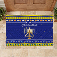 Polynesia Christmukkah Rubber Doormat Menorah With Polynesian Tribal Pattern LT05 - Polynesian Pride