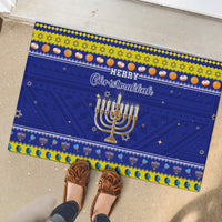 Polynesia Christmukkah Rubber Doormat Menorah With Polynesian Tribal Pattern LT05 - Polynesian Pride