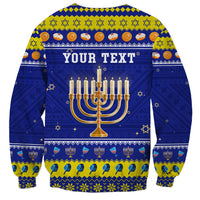 Personalised Polynesia Christmukkah Sweatshirt Menorah With Polynesian Tribal Pattern LT05 - Polynesian Pride