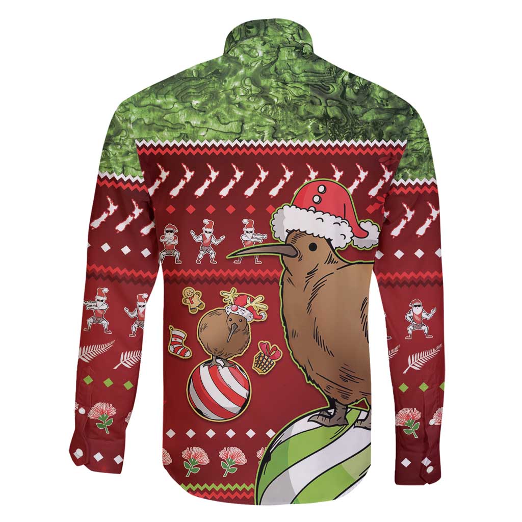 New Zealand Kiwi Christmas Family Matching Mermaid Dress and Hawaiian Shirt Paua Shell Glitter Green LT05 - Polynesian Pride