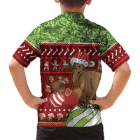 New Zealand Kiwi Christmas Kid Hawaiian Shirt Paua Shell Glitter Green LT05 - Polynesian Pride