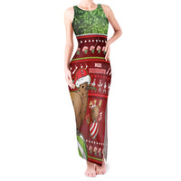 New Zealand Kiwi Christmas Tank Maxi Dress Paua Shell Glitter Green LT05 Women Red - Polynesian Pride