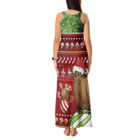 New Zealand Kiwi Christmas Tank Maxi Dress Paua Shell Glitter Green LT05 - Polynesian Pride