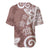 Polynesia Baseball Jersey Brown Tribal Turtle Floral Pattern