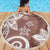 Polynesia Beach Blanket Brown Tribal Turtle Floral Pattern