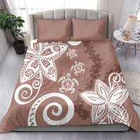 Polynesia Bedding Set Brown Tribal Turtle Floral Pattern