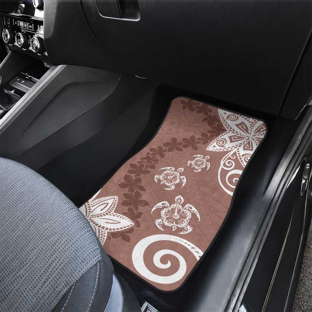 Polynesia Car Mats Brown Tribal Turtle Floral Pattern LT05 - Polynesian Pride