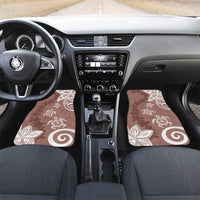 Polynesia Car Mats Brown Tribal Turtle Floral Pattern LT05 Set 2pcs - Front Brown - Polynesian Pride