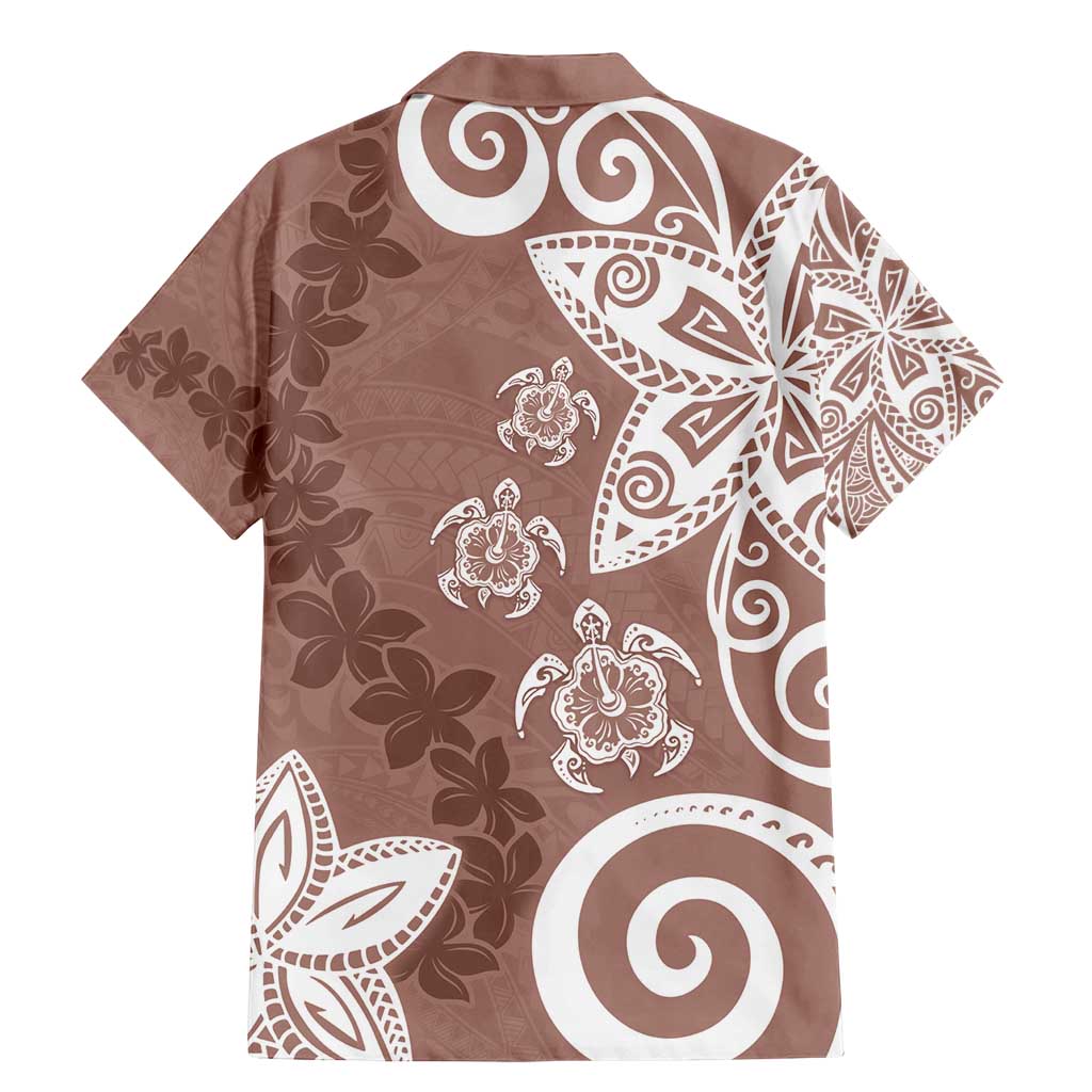 Polynesia Family Matching Mermaid Dress and Hawaiian Shirt Brown Tribal Turtle Floral Pattern LT05 - Polynesian Pride