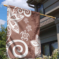 Polynesia Garden Flag Brown Tribal Turtle Floral Pattern LT05 - Polynesian Pride
