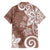 Polynesia Hawaiian Shirt Brown Tribal Turtle Floral Pattern