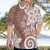 Polynesia Hawaiian Shirt Brown Tribal Turtle Floral Pattern