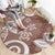 Polynesia Round Carpet Brown Tribal Turtle Floral Pattern