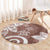 Polynesia Round Carpet Brown Tribal Turtle Floral Pattern