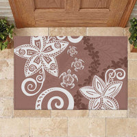 Polynesia Rubber Doormat Brown Tribal Turtle Floral Pattern LT05 Brown - Polynesian Pride